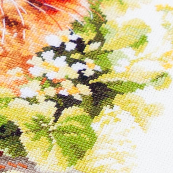 Broderikit Magic Needle "Den røde kat" 26x26 cm