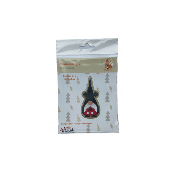 Träbroderi Kind Fox "Tomte i smoking" 4.5х9cm