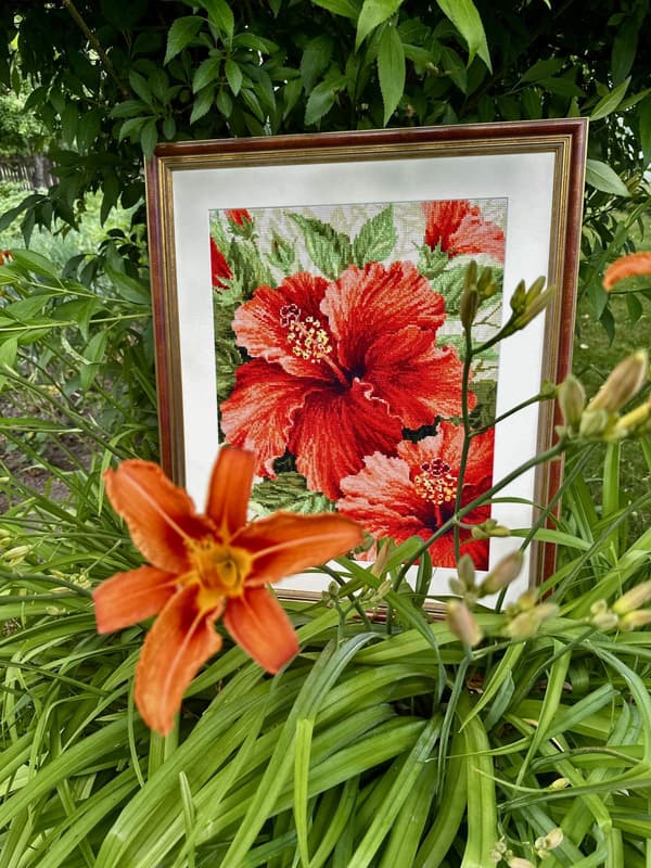 Broderisett Riolis "Hibiskus" 40x50 cm