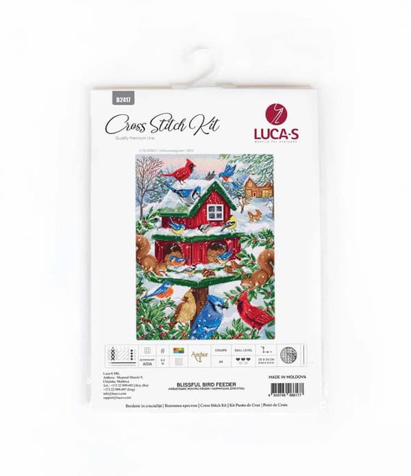 Broderikit Luca-S B2417 - "Glad fuglefoderautomat" 25x33 cm