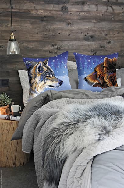 Broderikit Pude Collection D`Art 5305 - "Vinterdyr" 40x40 cm