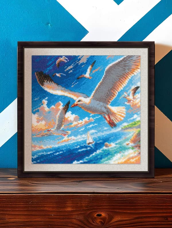 Broderikit med korssting - Riolis "Havbrise" 20x20 cm