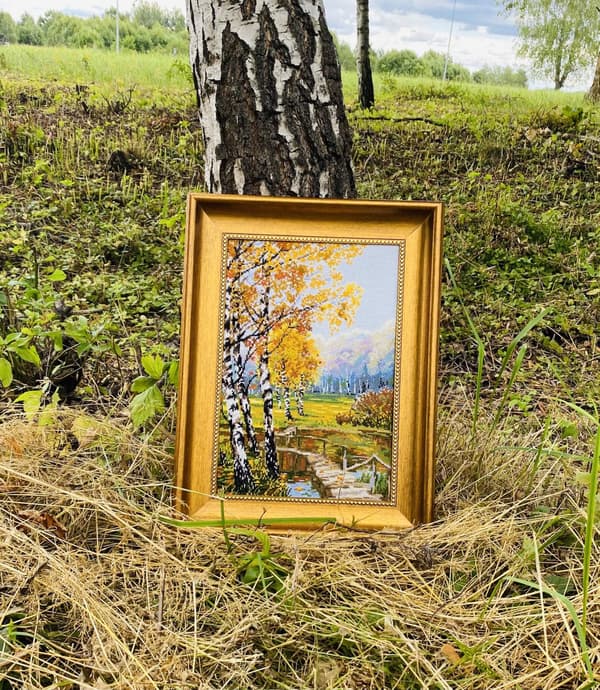 Broderisett Riolis «Bjørkene» 26x38 cm