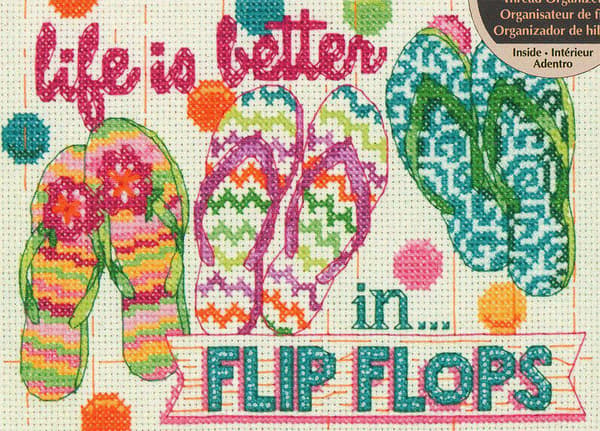 Broderikit Dimensions "Flipflops" 18x13 cm