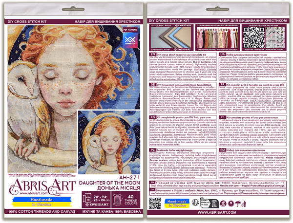 Broderikit Abris Art "Månens datter" 25x24cm