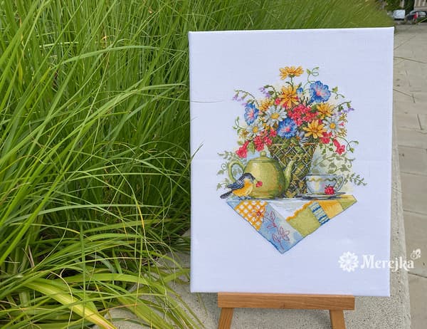 Broderikit Merejka K-198 - "Vilde blomster" 29x23 cm