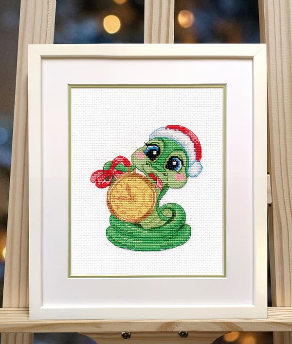 Broderikit Oven "Slange" 10x11 cm