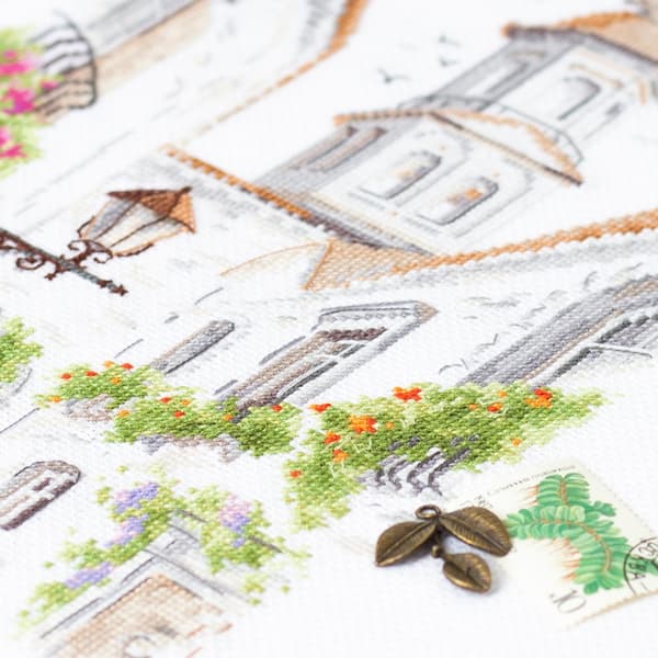 Broderikit Magic Needle "Den gamle gade" 18x26 cm