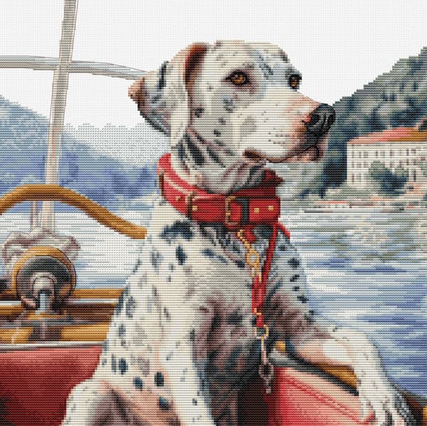 Broderikit Luca-S BU5039 - "Dalmatiner ved Comosøen" 29x29 cm