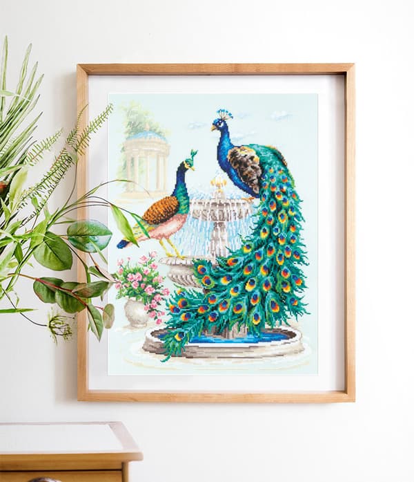 Broderisett Magic Needle «Påfugler» 30x40 cm