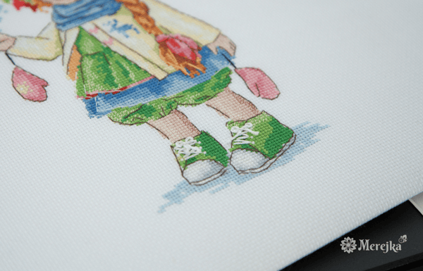 Broderikit Merejka K-105 - "Vinterflicka" 23x14 cm
