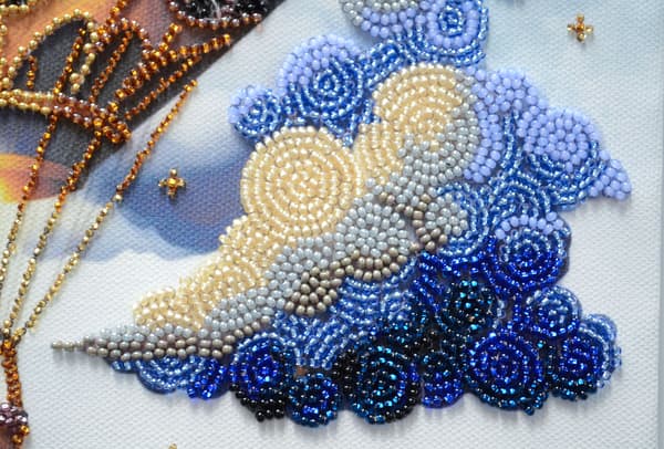 Perlebroderi Abris Art "Luftäventyr" 28x28cm