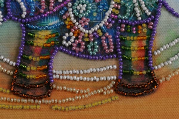 Perlebroderi Abris Art "Neonelefant" 15x15 cm