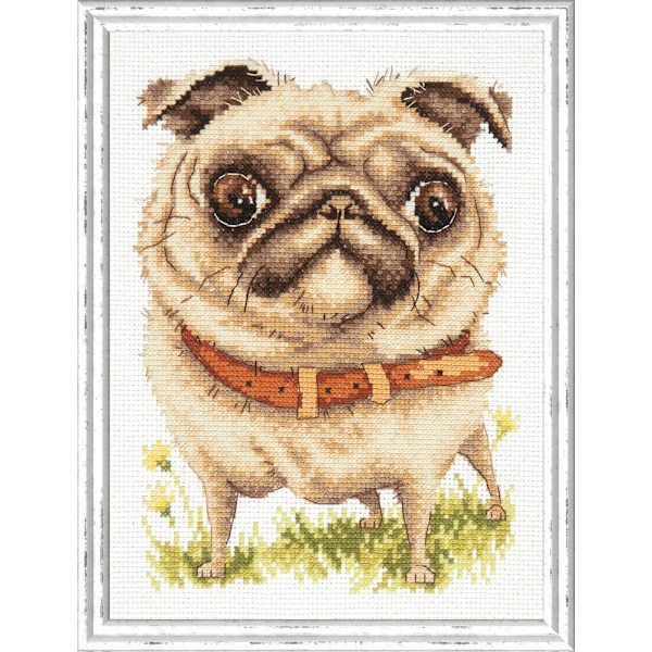 Broderikit Magic Needle "Mops" 16x20 cm