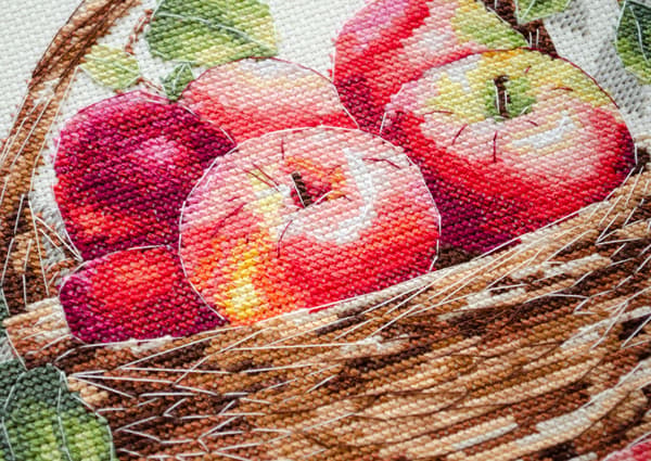 Broderikit Abris Art "Äpplen i mängd" 23x22 cm