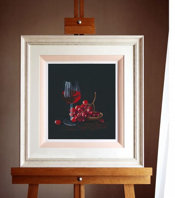 Broderikit Oven "Vinglas" 21x20 cm