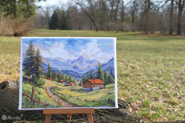 Broderisett Merejka K-244 - "Chamonix-dalen" 30x39,5 cm