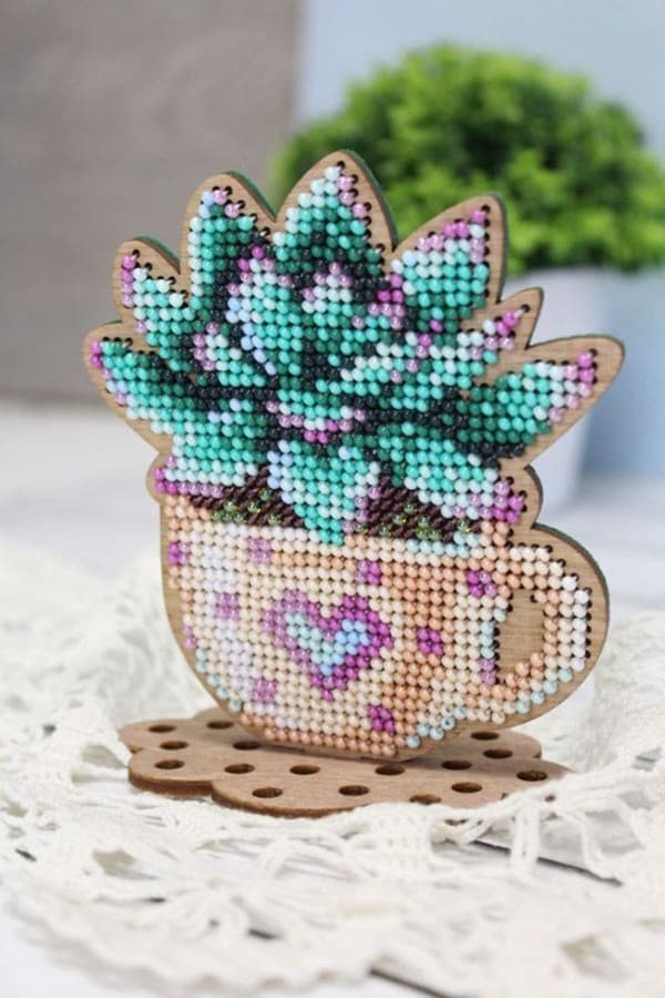 Broderikit med pärlor MP Studia "Romantisk dagdröm" 9x10 cm