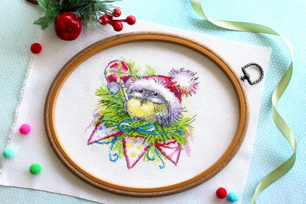 Broderikit MP Studia "Vinterfågel" 15x14 cm