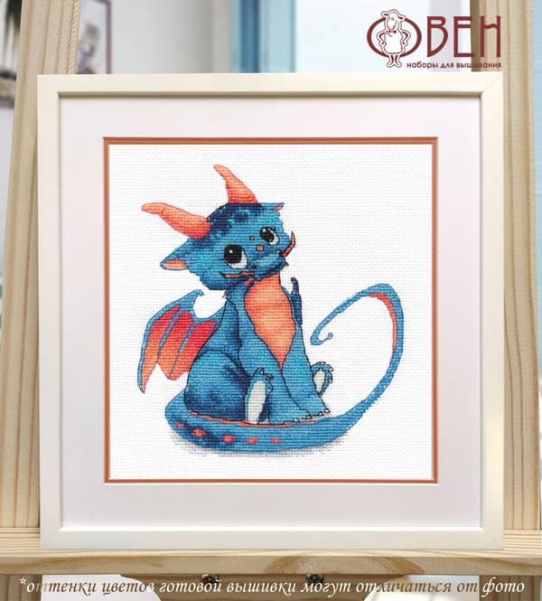 Broderikit Oven "Drage" 13x16 cm