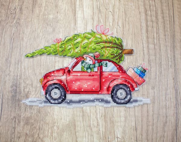 Broderikit LetiStitch L8055 - "Julelegetøjssæt 5 stk." 16x16 cm