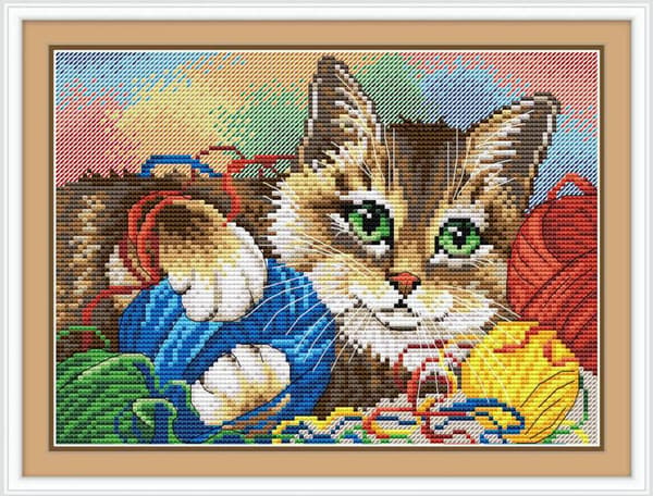 Broderikit MP Studia "Kattunge" 22x16 cm