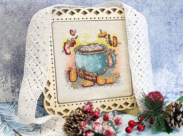 Broderikit MP Studia "Hyggelige møder" 12x12 cm
