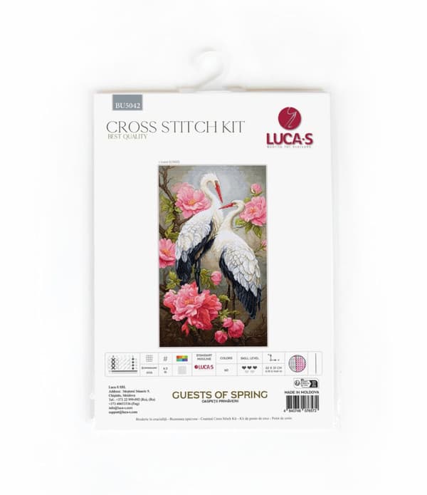 Broderikit Luca-S BU5042 - "Forårsgæster" 22x37 cm