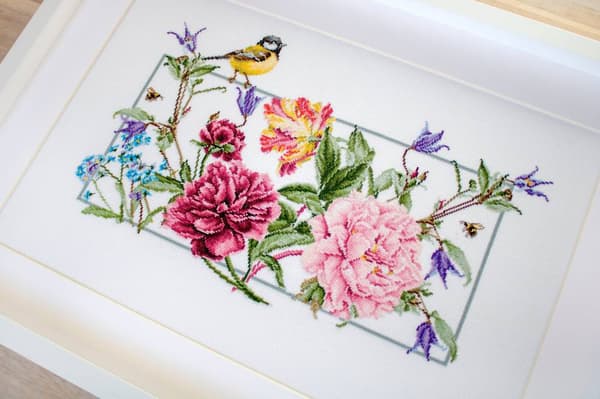 Broderikit Luca-S BA2359 - "Forårsblomster" 41.5x25 cm