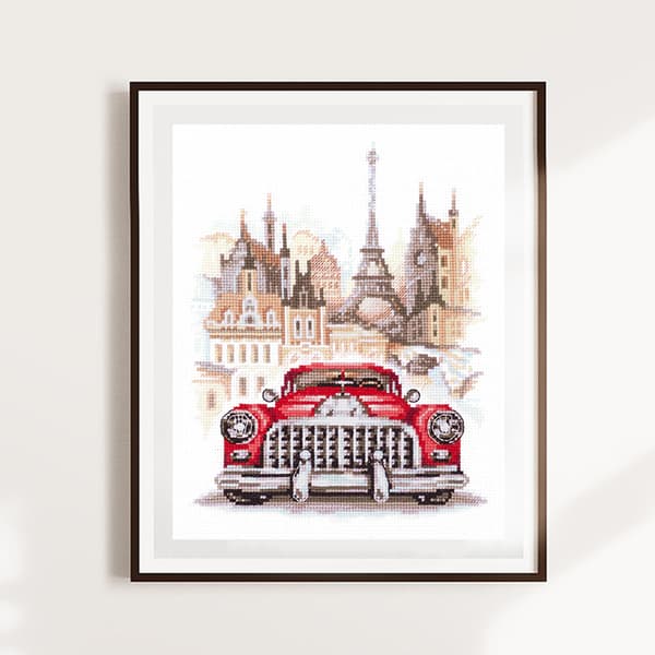 Ristipistopakkaus Magic Needle "Retro Buick" 16x20 cm