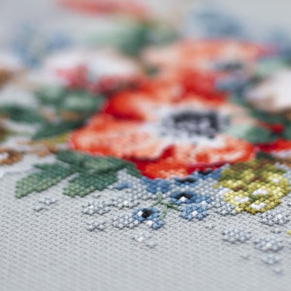 Broderisett Magic Needle "Valmue og bomull" 18x26 cm
