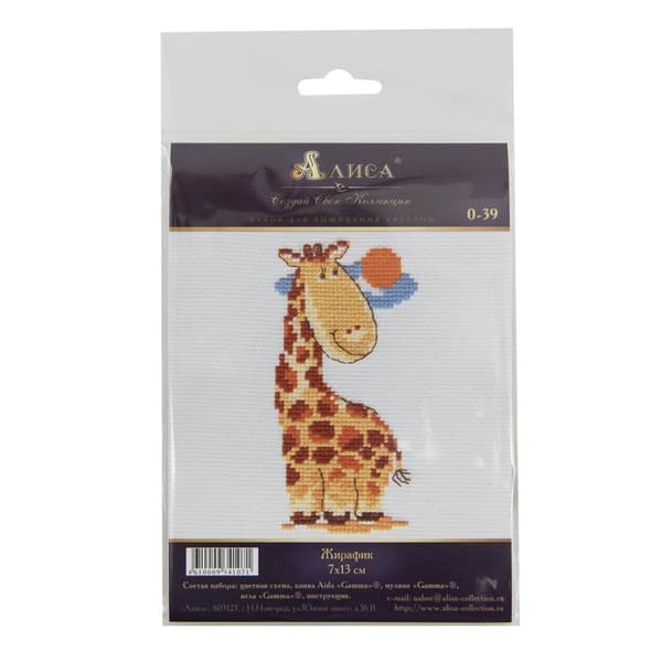 Broderikit Alisa "Giraf" 7x13 cm