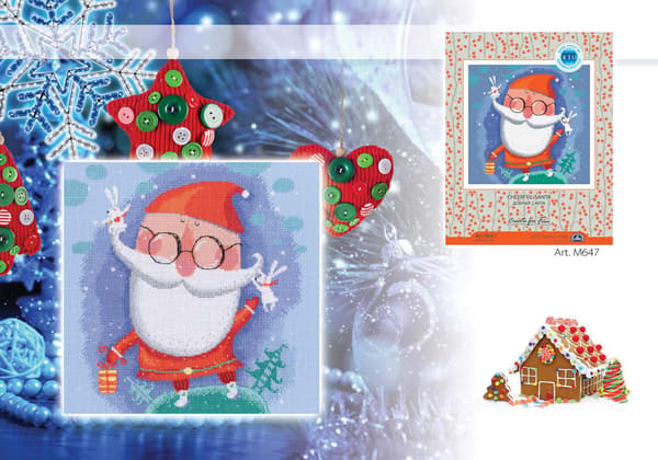Broderikit RTO "Glad tomte" 24.5x25.5 cm