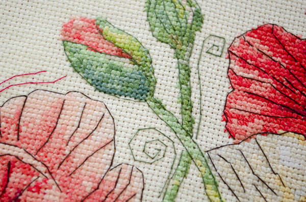 Broderikit Abris Art "Når valmuer blomstrer" 30x30cm