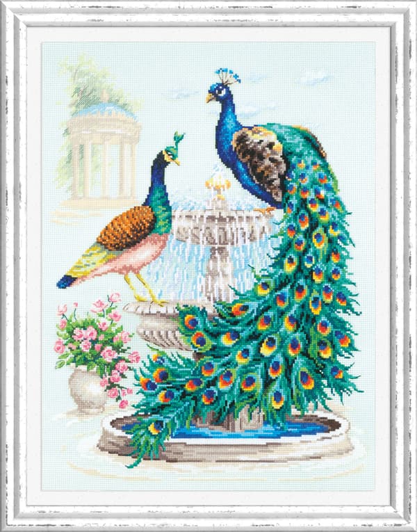 Broderisett Magic Needle «Påfugler» 30x40 cm