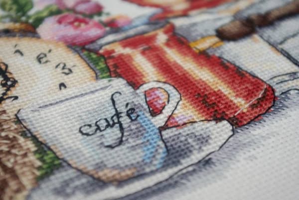 Broderikit Merejka K-83 - "Tid til kaffe" 26x21 cm