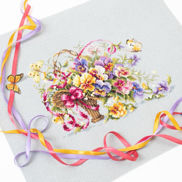 Broderikit Magic Needle "Buket i potte" 21x15 cm
