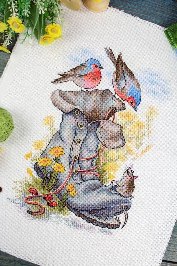 Broderisett MP Studia "Uventede naboer" 28x18cm