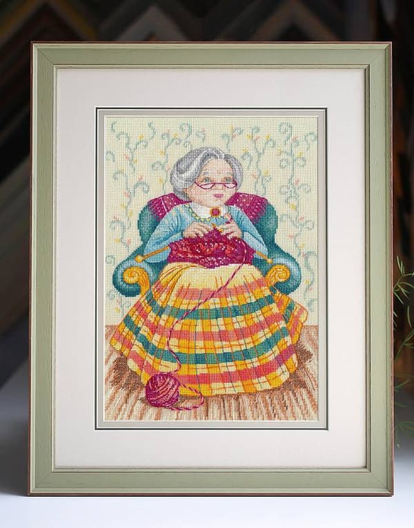 Broderisett Oven "Handarbeider" 21x31 cm