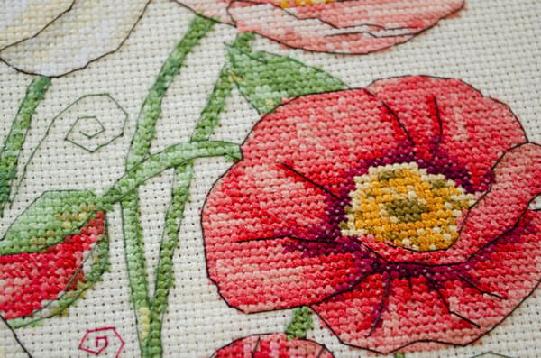 Broderikit Abris Art "Når valmuer blomstrer" 30x30cm