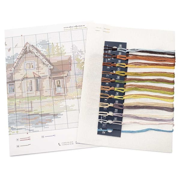 Broderisett Alisa "Septemberhuset" 18x14 cm
