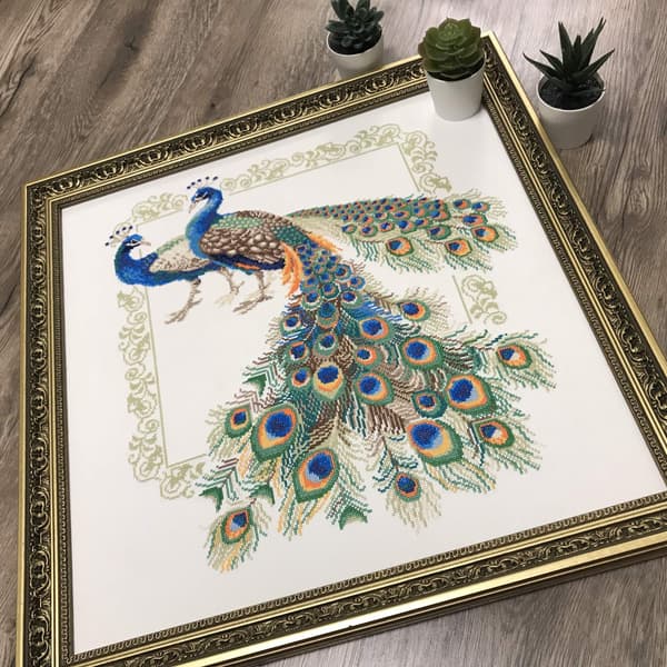 Broderikit Riolis "Påfugle" 48x48 cm