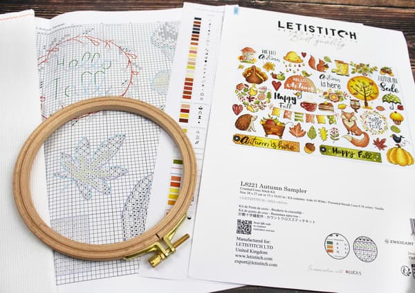 Broderikit LetiStitch L8221 - "Höstsampler" 28x27 cm