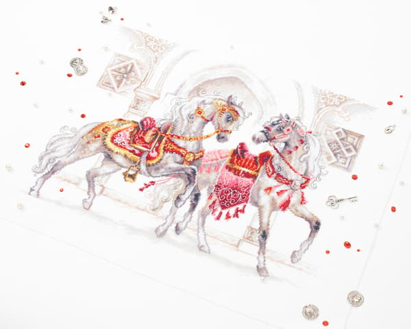 Broderikit Magic Needle "Kongelige heste" 40x31 cm