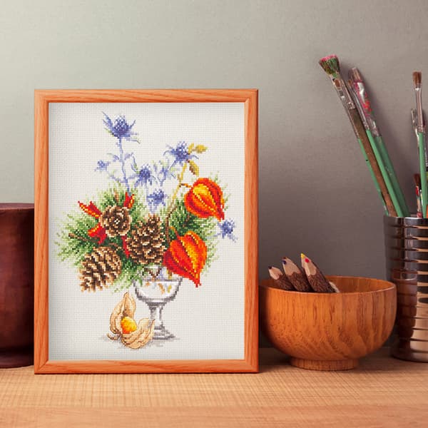 Broderisett Magic Needle "Vinterbukett" 20x23 cm