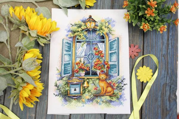 Broderikit MP Studia "Venter på nyheder" 19x26 cm