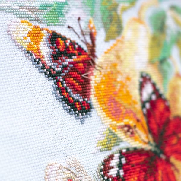 Broderikit Magic Needle "Sommerfugle og pærer" 21x27 cm