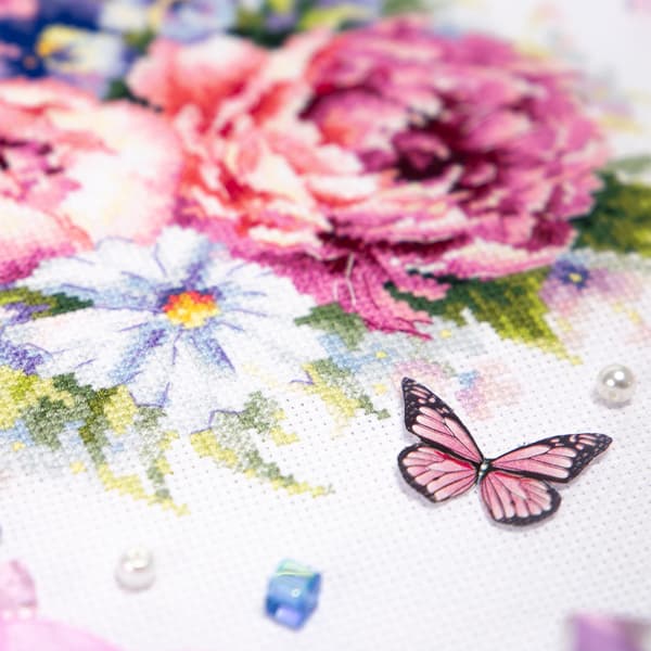 Broderikit Magic Needle "Buket med buksbom" 19x26 cm