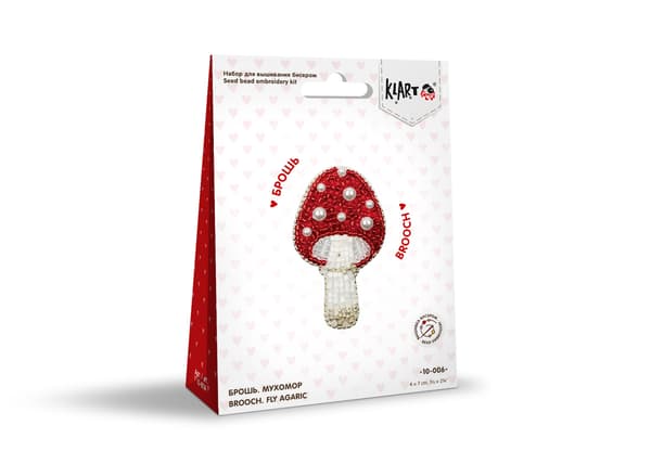 Broderikit Klart "Broche. Fluesvamp" 7x4 cm