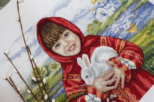 Broderikit MP Studia "Påskhare" 29x22 cm